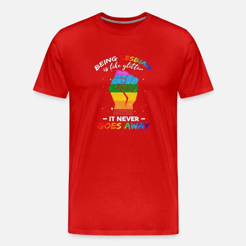Lustiger lesbischer Pride-Monat - Männer Premium Bio T-Shirt - Rot