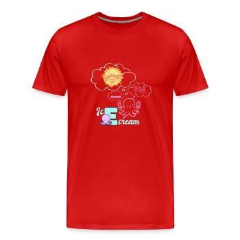 Summertime Icecream - Men's Premium Organic T-Shirt - red - Front - Damien (186cm)