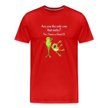 Niedliches und lustiges Frosch-Design mit coolem Slogan - Männer Premium Bio T-Shirt - Rot - Vorne - Damien (186cm)