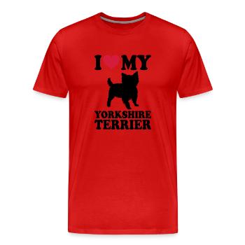 Yorkshire Terrier - Men's Premium Organic T-Shirt - red - Front - Damien (186cm)