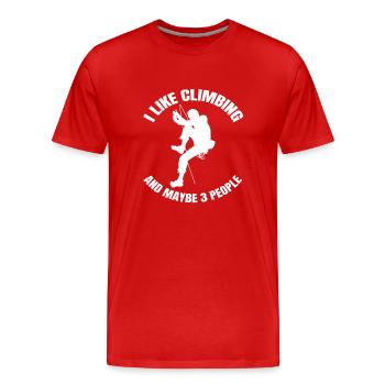 Climber Mountain climbing Climbing Mountain - Men's Premium Organic T-Shirt - red - Front - Damien (186cm)