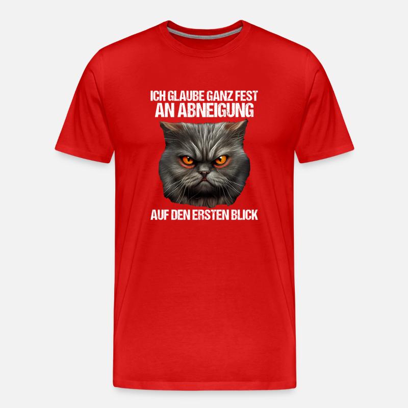 Katze Kätzchen Katzenhalter Katzen Sarkasmus - Männer Premium Bio T-Shirt - Rot