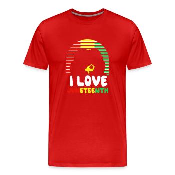 J’adore le Juneteenth Black African American - T-shirt bio Premium Homme - rouge - Devant - Damien (186cm)
