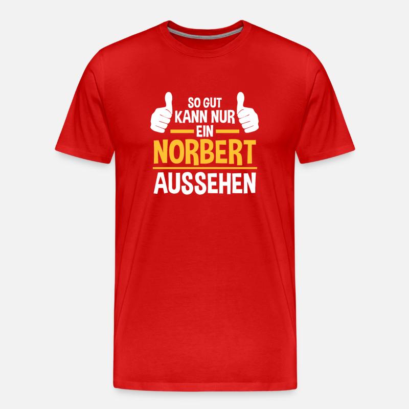 Norbert - Männer Premium Bio T-Shirt - Rot