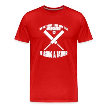 Cricket Papa Cricket Équipe de cricket Équipe de cricket - T-shirt bio Premium Homme - rouge - Devant - Damien (186cm)