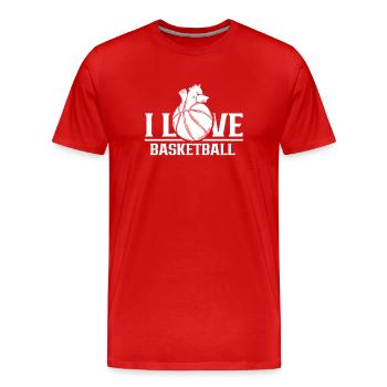 Ich Liebe Basketball Basketballspieler Team - Männer Premium Bio T-Shirt - Rot - Vorne - Damien (186cm)