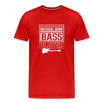 Le bassiste né musicien basse guitare basse - T-shirt bio Premium Homme - rouge - Devant - Damien (186cm)