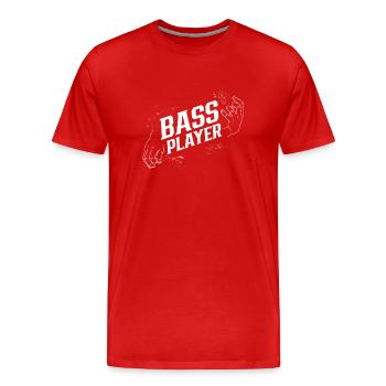 Bassiste Musicien Bass Guitariste Basse Basse Guitare basse - T-shirt bio Premium Homme - rouge - Devant - Damien (186cm)