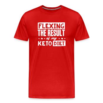 Régime Keto, régime sans glucides, céto - T-shirt bio Premium Homme - rouge - Devant - Damien (186cm)