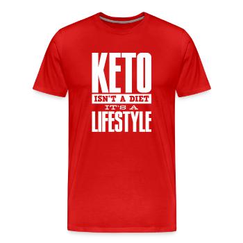 Régime Keto, régime sans glucides, céto - T-shirt bio Premium Homme - rouge - Devant - Damien (186cm)