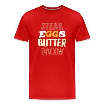 Régime Keto, régime sans glucides, céto - T-shirt bio Premium Homme - rouge - Devant - Damien (186cm)