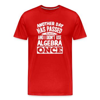 Algèbre, Analyse, Science, Mathématiques - T-shirt bio Premium Homme - rouge - Devant - Damien (186cm)