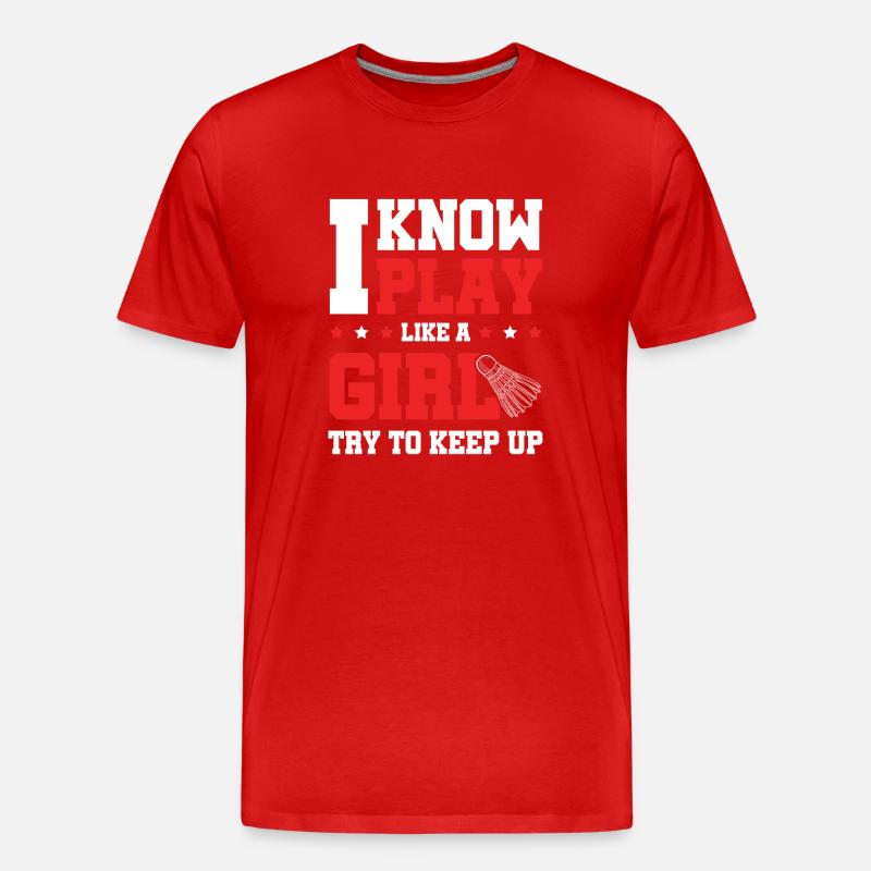 badminton mädchen - Männer Premium Bio T-Shirt - Rot