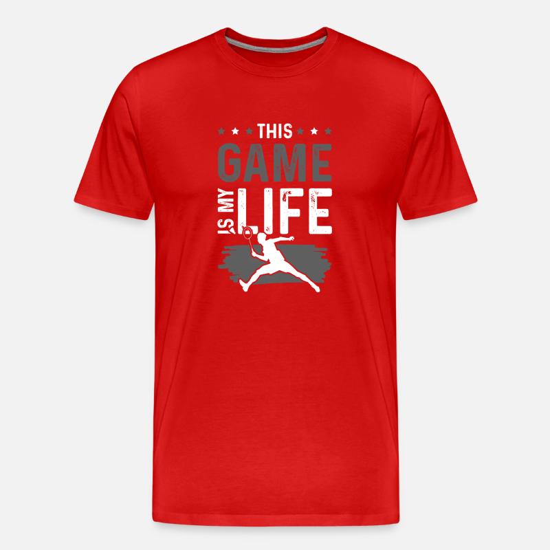 badminton leben - Männer Premium Bio T-Shirt - Rot