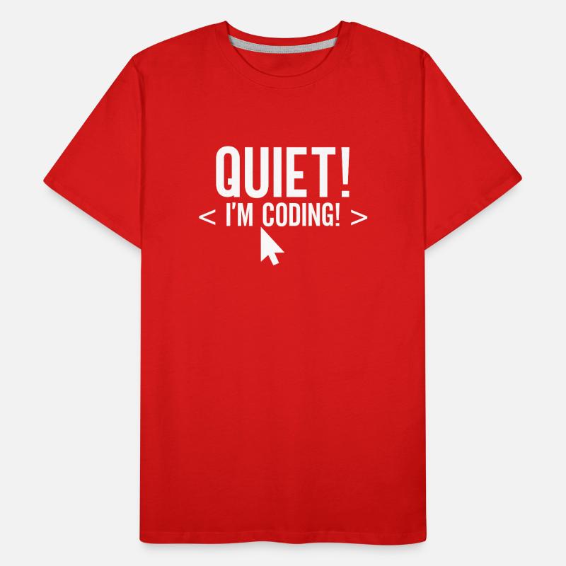 Silently I Programmer Codeur de programmation T-shirt bio Premium Homme