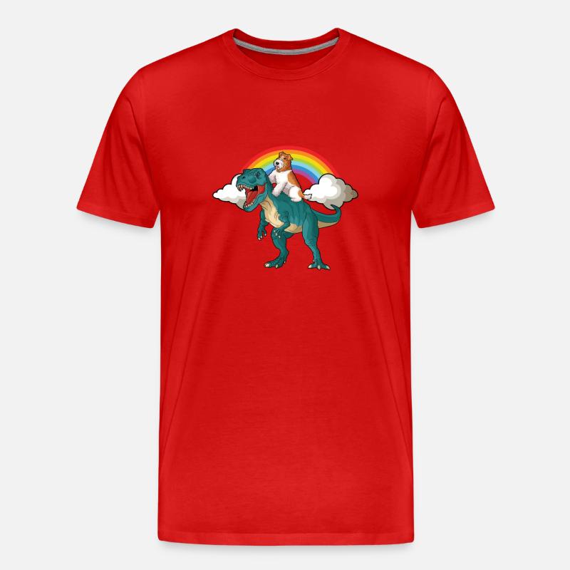 Drahthaar Foxterrier Hund - Männer Premium Bio T-Shirt - Rot