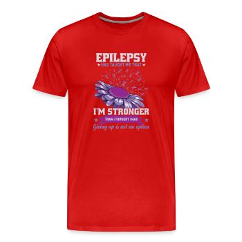 Epilepsie hat mich gelehrt, dass ich stärker bin - Männer Premium Bio T-Shirt - Rot - Vorne - Damien (186cm)