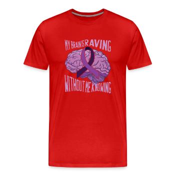 Funny Epilepsy Awareness - Men's Premium Organic T-Shirt - red - Front - Damien (186cm)