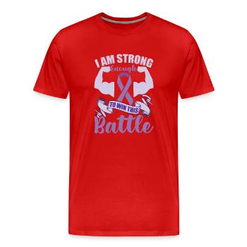 Purple Ribbon Epilepsy Awareness Men - Men's Premium Organic T-Shirt - red - Front - Damien (186cm)