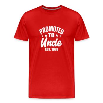 Promu Oncle est 1978 - T-shirt bio Premium Homme - rouge - Devant - Damien (186cm)