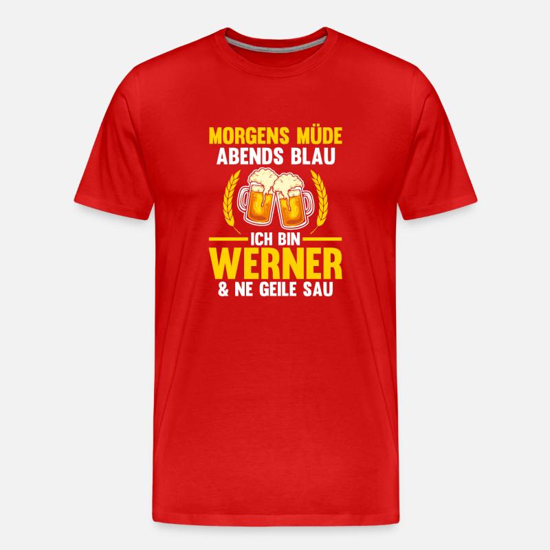 Werner - Männer Premium Bio T-Shirt - Rot