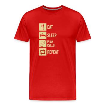 Cello cello player cellist - Men's Premium Organic T-Shirt - red - Front - Damien (186cm)