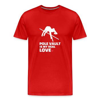 J’adore le saut à la perche - T-shirt bio Premium Homme - rouge - Devant - Damien (186cm)