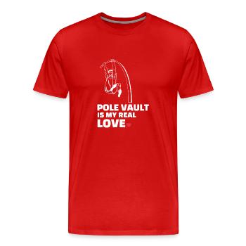 J’adore le saut à la perche - T-shirt bio Premium Homme - rouge - Devant - Damien (186cm)