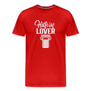 Amateur d’histoire historien profession histoire - T-shirt bio Premium Homme - rouge - Devant - Damien (186cm)