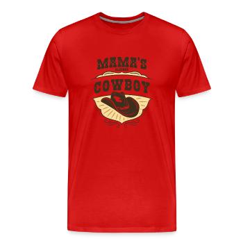 Mama's little cowboy - Men's Premium Organic T-Shirt - red - Front - Damien (186cm)