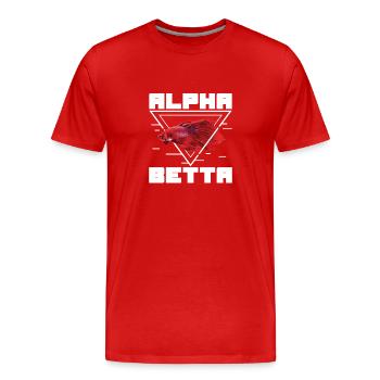 Lustiger Alpha Red Betta-Fisch für einen - Männer Premium Bio T-Shirt - Rot - Vorne - Damien (186cm)