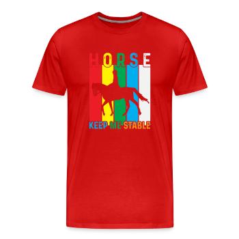 le cheval me garde stable - T-shirt bio Premium Homme - rouge - Devant - Damien (186cm)