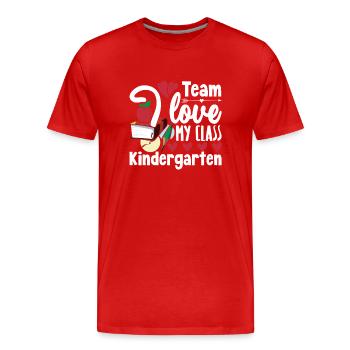 Kindergarten Teacher Team Kindergarten Teacher - Men's Premium Organic T-Shirt - red - Front - Damien (186cm)