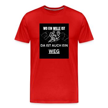 Randonnée Wanderlust Randonnée - T-shirt bio Premium Homme - rouge - Devant - Damien (186cm)
