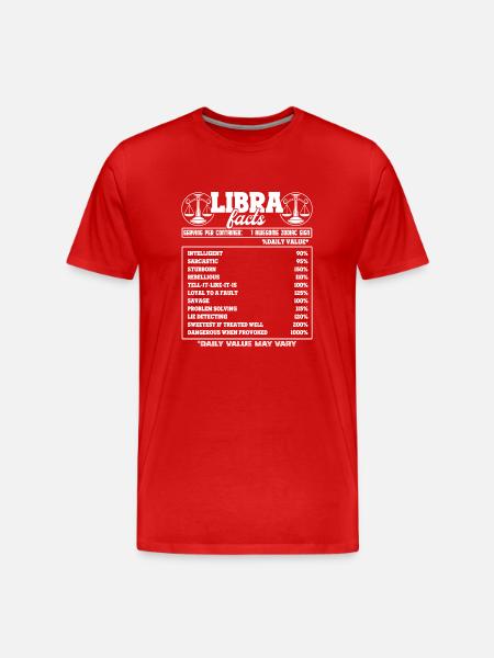 Libra Libra Facts Horoscope - Men's Premium Organic T-Shirt - red