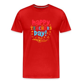 HAPPY TEACHERS DAY 3 - Men's Premium Organic T-Shirt - red - Front - Damien (186cm)