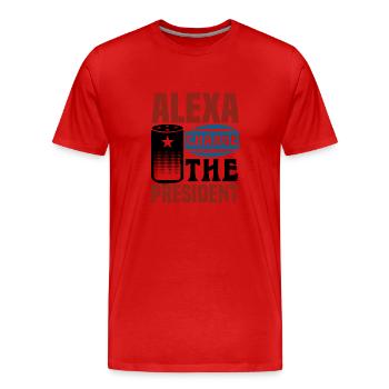ALEXA WECHSELT DEN PRÄSIDENTEN - Männer Premium Bio T-Shirt - Rot - Vorne - Damien (186cm)