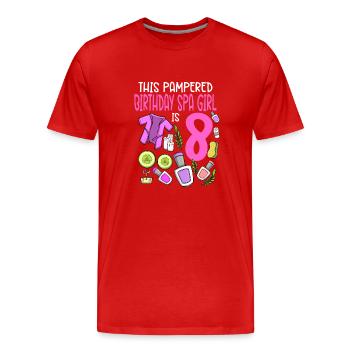 Spa-Geburtstag für Mädchen 8. Spa-Geburtstagsfeier - Männer Premium Bio T-Shirt - Rot - Vorne - Damien (186cm)