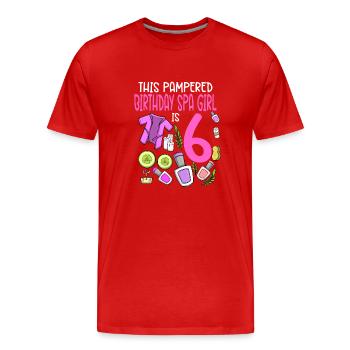 Spa-Geburtstag für Mädchen 6. Spa-Geburtstagsfeier - Männer Premium Bio T-Shirt - Rot - Vorne - Damien (186cm)