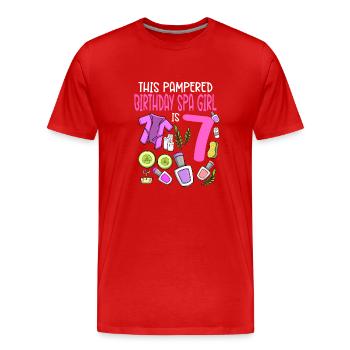 Spa-Geburtstag für Mädchen 7. Spa-Geburtstagsfeier - Männer Premium Bio T-Shirt - Rot - Vorne - Damien (186cm)