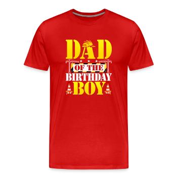 Dad Of The Birthday Boy - Männer Premium Bio T-Shirt - Rot - Vorne - Damien (186cm)
