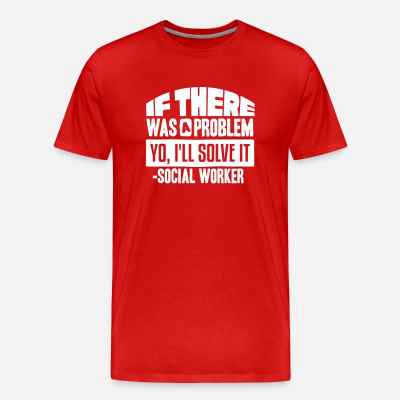 Sozialarbeiter - Männer Premium Bio T-Shirt - Rot