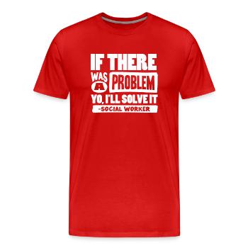 Travailleur social - T-shirt bio Premium Homme - rouge - Devant - Damien (186cm)