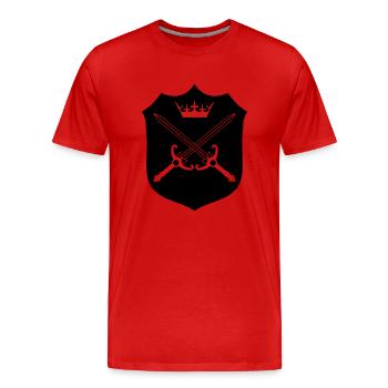Schwerter - Männer Premium Bio T-Shirt - Rot - Vorne - Damien (186cm)