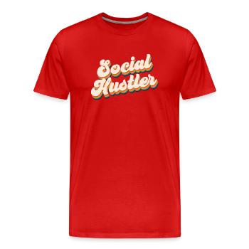 Travailleur social - T-shirt bio Premium Homme - rouge - Devant - Damien (186cm)