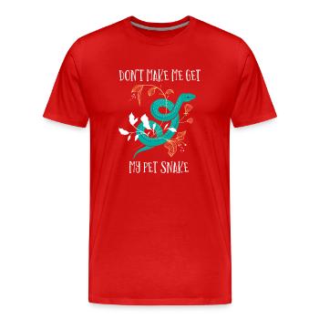 Schlange, Reptil - Schlangen - Männer Premium Bio T-Shirt - Rot - Vorne - Damien (186cm)