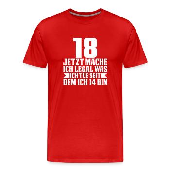 18. Geburtstag – Endlich ist alles legal - Männer Premium Bio T-Shirt - Rot - Vorne - Damien (186cm)