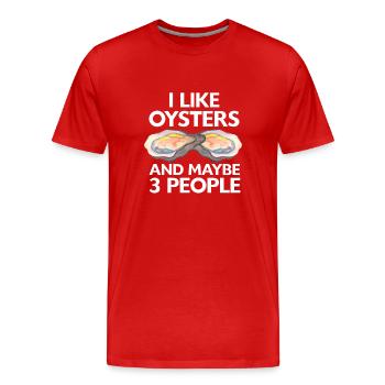 Cadeau amateur de fruits de mer fruits de mer - T-shirt bio Premium Homme - rouge - Devant - Damien (186cm)