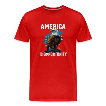 America Is Opportunity American Bald Eagle July 4 - Männer Premium Bio T-Shirt - Rot - Vorne - Damien (186cm)
