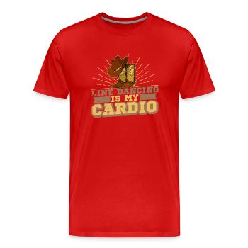 Linedance Stiefel Western Spruch Tänzer - Männer Premium Bio T-Shirt - Rot - Vorne - Damien (186cm)